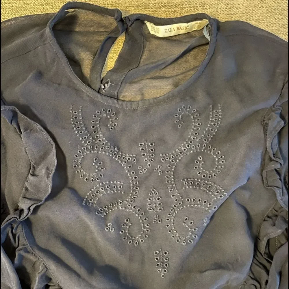 Zara sheer mesh eyelet crop top‎ - Picture 2 of 4